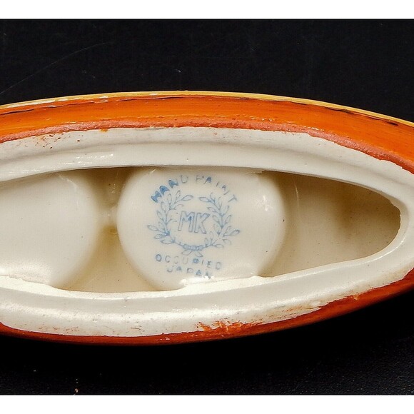 Meiko Porcelain Gondola Boat Salt & Pepper Shakers Hand-Painted Occupied Japan - Picture 8 of 11